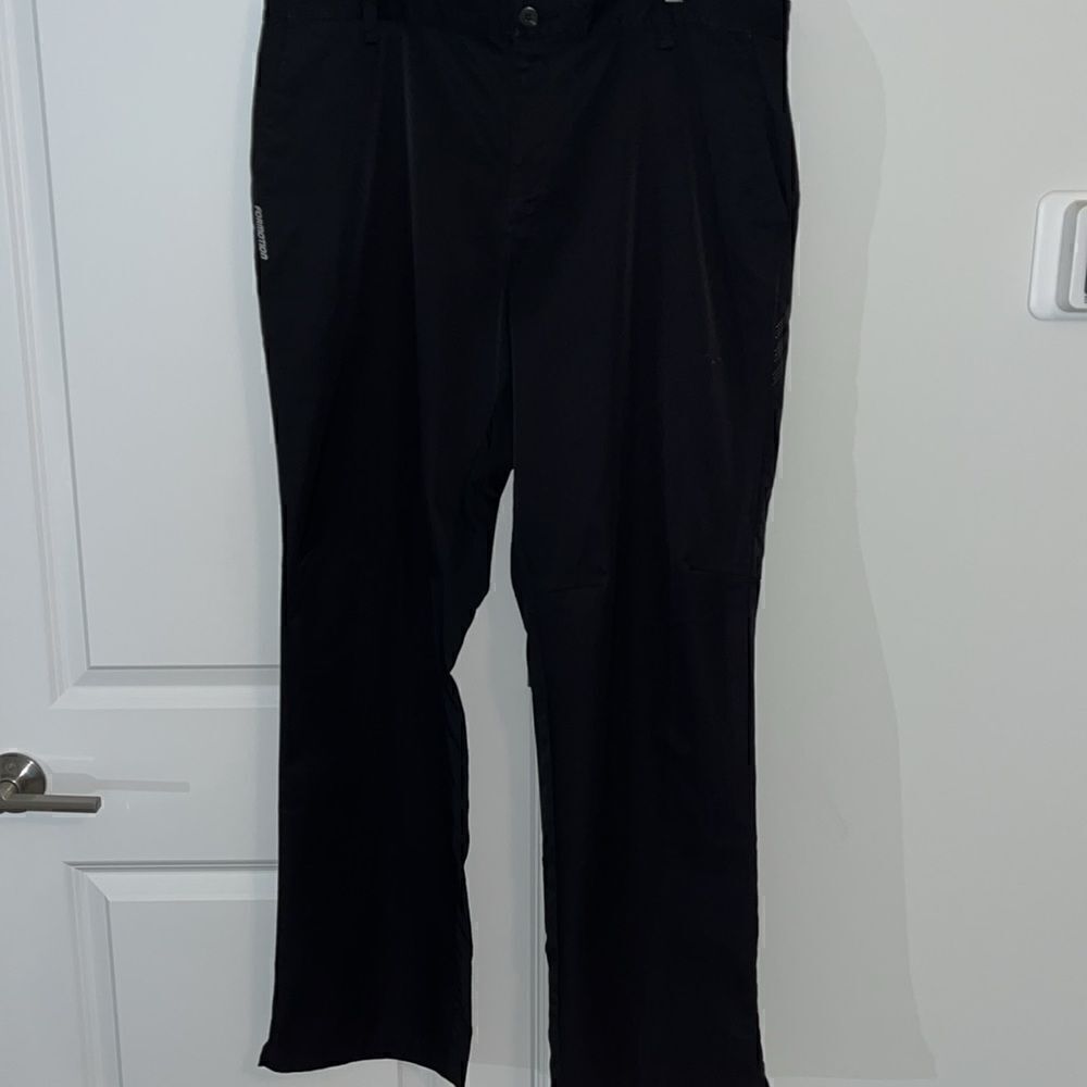 Black Adidas 3 Stripe Formotion v-Cut Flat Climacool poly Golf Trousers Pants 38